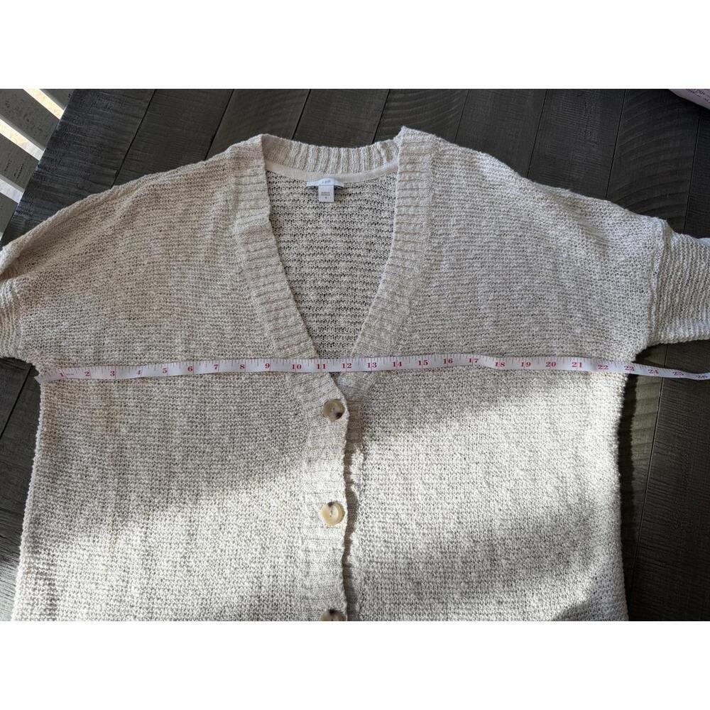 J. Jill cotton blend textured v-neck sweater cardigan with button closure - Picture 5 of 7